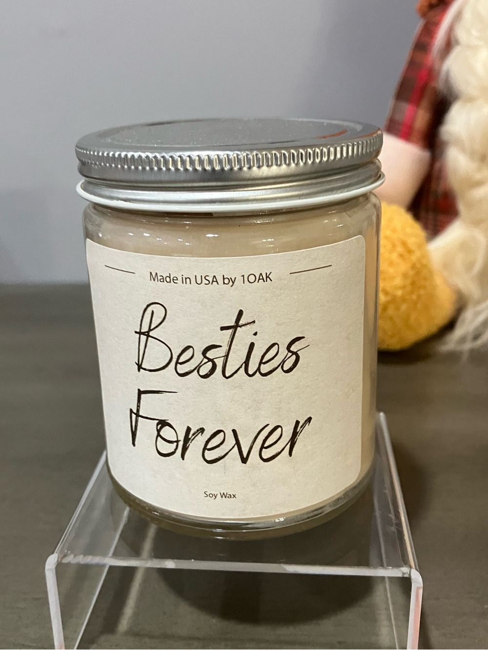 Besties Forever Scented Soy Candle - Cream- Vanilla scent
